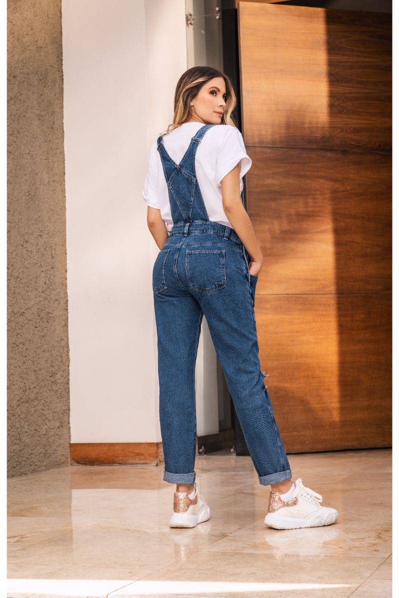 Pantalón De Pechera De Mezclilla Para Mujer Pechera Overoles De